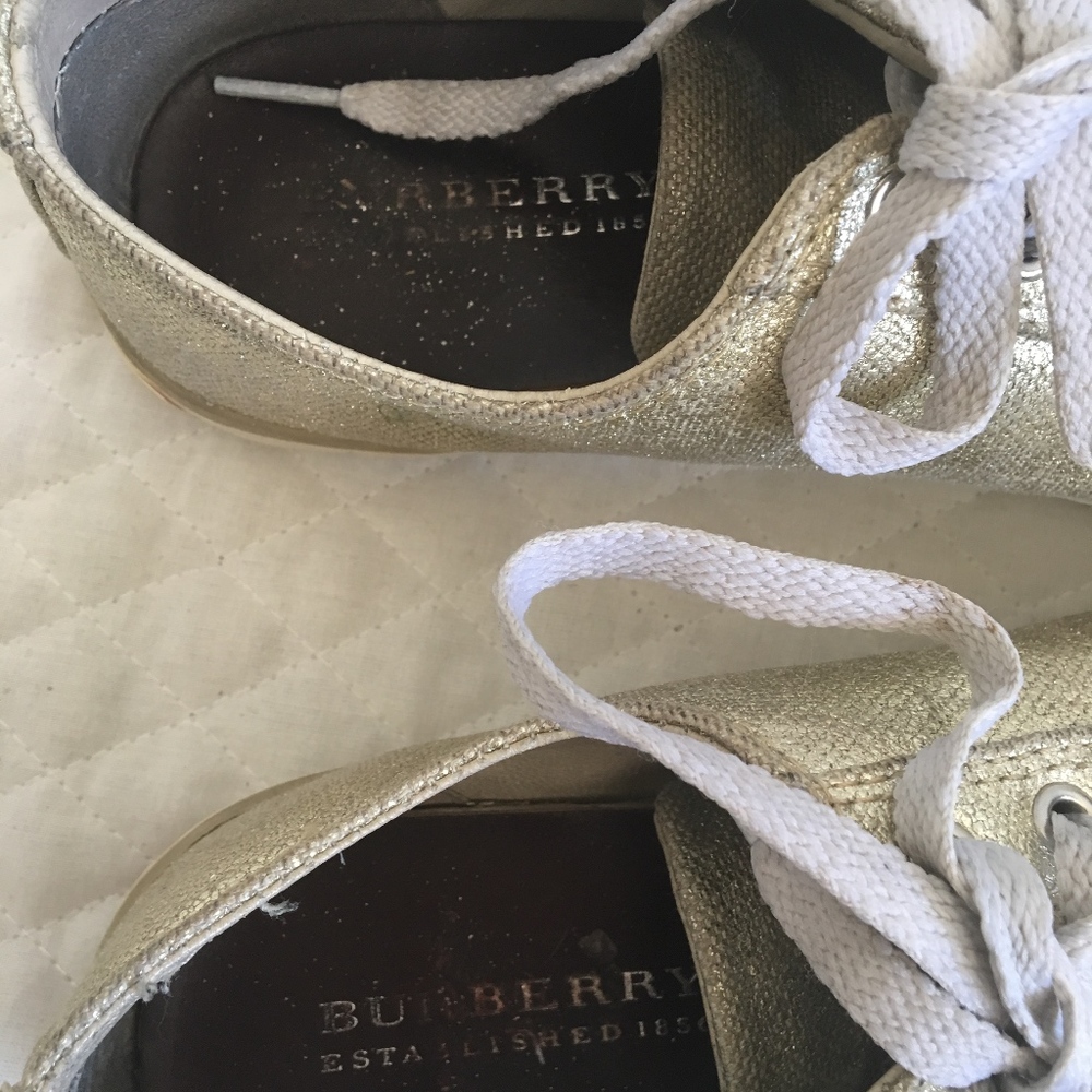 Burberry Gold Metallic Sneakers - Picture 8 of 8